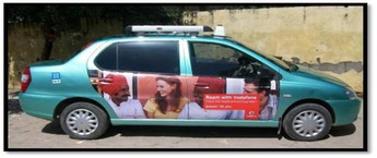 Meerut Cab Wrap Advertising Car Wrapping Cost, Taxi advertising in India